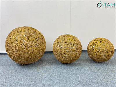 Trái châu Noel thép quấn đèn Led cỡ lớn [Nhiều cỡ - tỉ mỉ] TRAICHAU-42